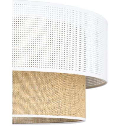 Pintakiinnitteinen kattovalaisin BORHO 1xE27/60W/230V Ø 50 cm valkoinen/juutti