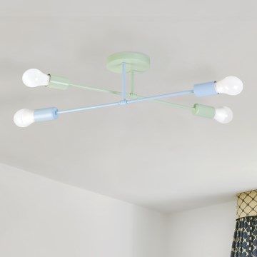Pintakiinnitteinen kattovalaisin CAMBRIDGE 4xE27/15W/230V vihreä/sininen