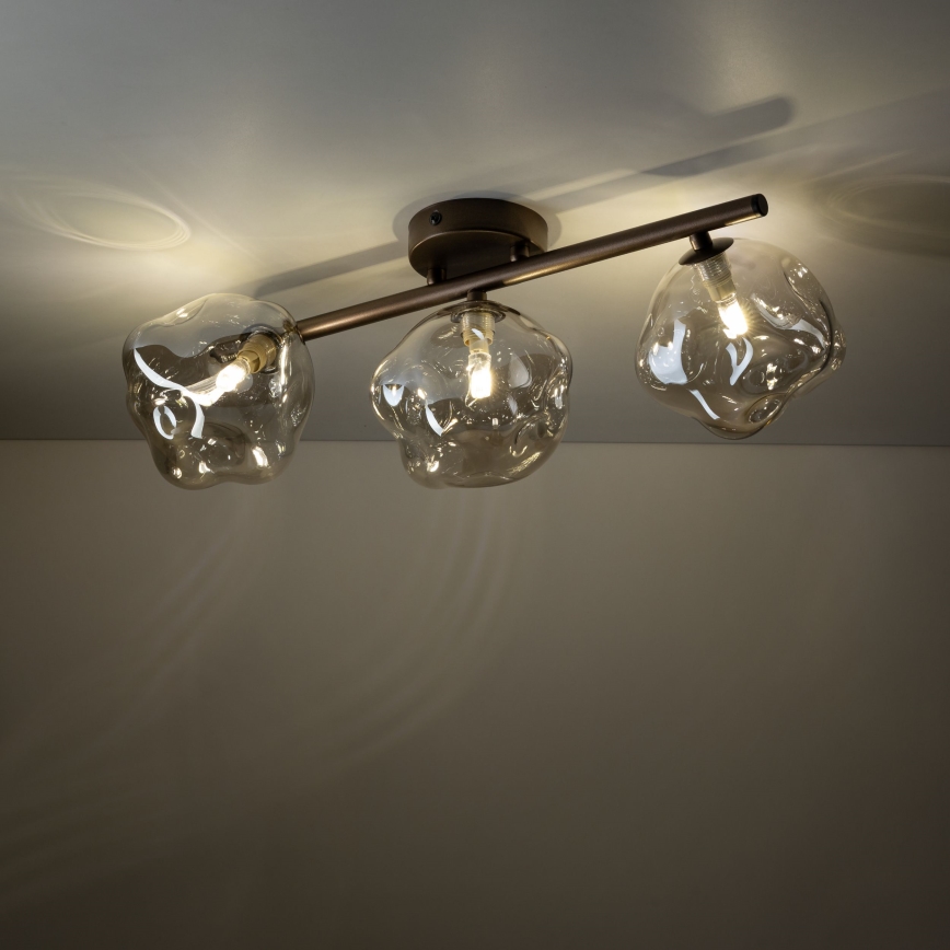 Pintakiinnitteinen kattovalaisin LAVA 3xG9/8W/230V pronssi/savunbeige