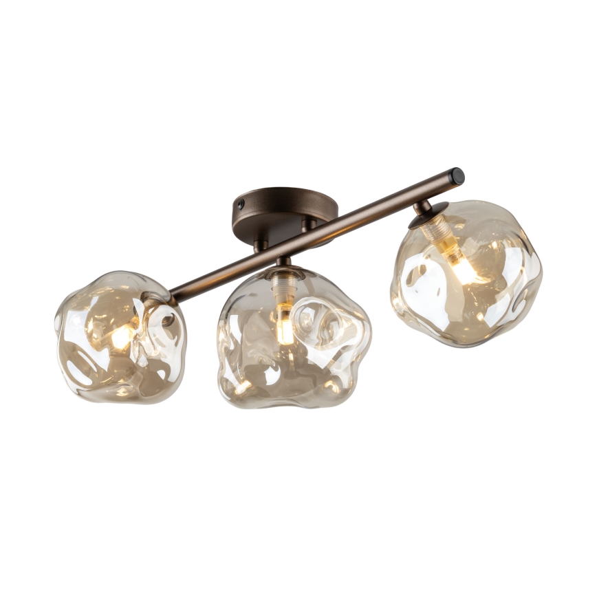 Pintakiinnitteinen kattovalaisin LAVA 3xG9/8W/230V pronssi/savunbeige