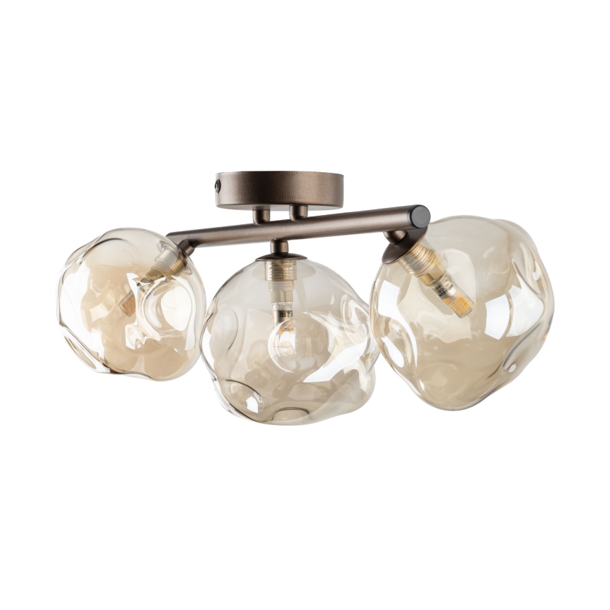 Pintakiinnitteinen kattovalaisin LAVA 3xG9/8W/230V pronssi/savunbeige