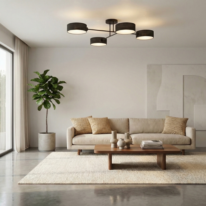 Pintakiinnitteinen kattovalaisin MAGA 4xE14/10W/230V musta