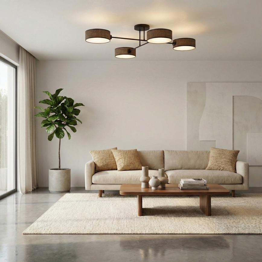 Pintakiinnitteinen kattovalaisin MAGA 4xE14/10W/230V ruskea