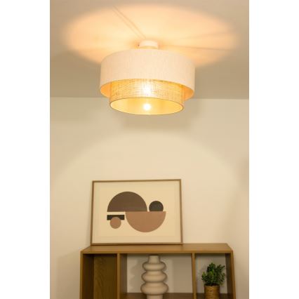 Pintakiinnitteinen kattovalaisin NATIA 1xE27/60W/230V Ø 45 cm valkoinen/ruskea