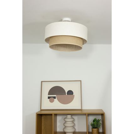 Pintakiinnitteinen kattovalaisin NATIA 1xE27/60W/230V Ø 45 cm valkoinen/ruskea