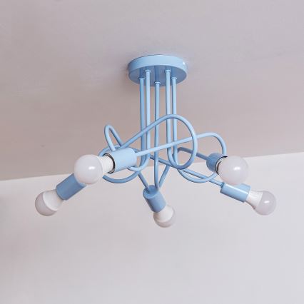 Pintakiinnitteinen kattovalaisin OXFORD 5xE27/15W/230V sininen