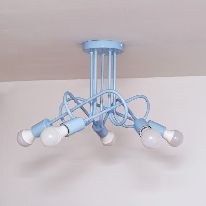 Pintakiinnitteinen kattovalaisin OXFORD 5xE27/15W/230V sininen