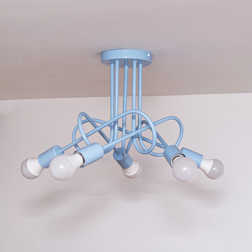 Pintakiinnitteinen kattovalaisin OXFORD 5xE27/15W/230V sininen