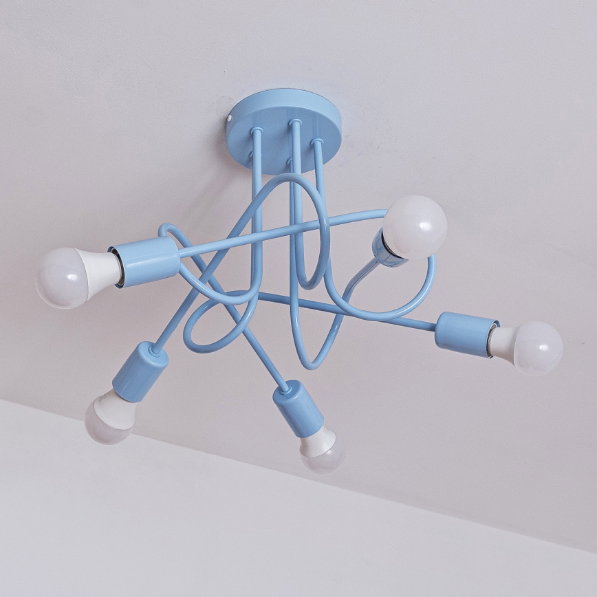 Pintakiinnitteinen kattovalaisin OXFORD 5xE27/15W/230V sininen