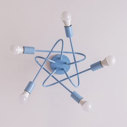 Pintakiinnitteinen kattovalaisin OXFORD 5xE27/15W/230V sininen