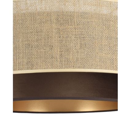 Pintakiinnitteinen kattovalaisin SARTA 1xE27/60W/230V halkaisija 45 cm ruskea/juutti