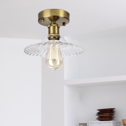 Pintakiinnitteinen kattovalaisin TRISH 1xE27/15W/230V kulta/kirkas