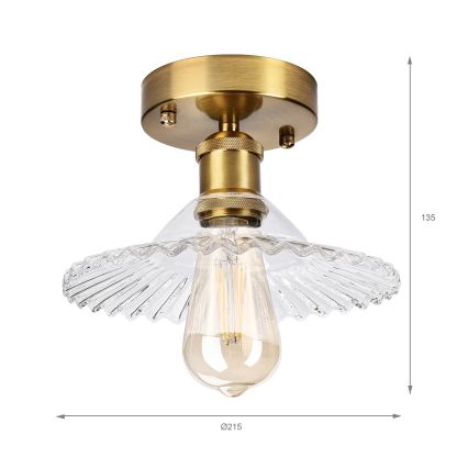 Pintakiinnitteinen kattovalaisin TRISH 1xE27/15W/230V kulta/kirkas