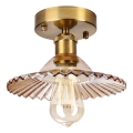 Pintakiinnitteinen kattovalaisin TRISH 1xE27/15W/230V kultainen/savunbeige