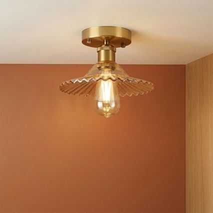 Pintakiinnitteinen kattovalaisin TRISH 1xE27/15W/230V kultainen/savunbeige