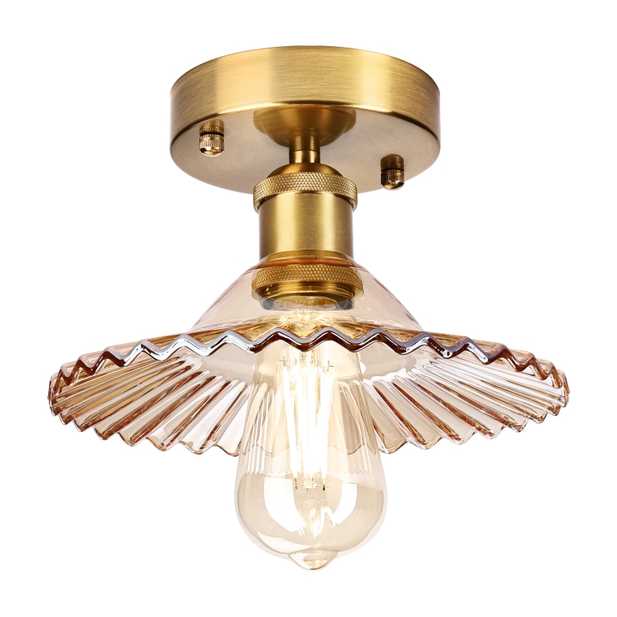 Pintakiinnitteinen kattovalaisin TRISH 1xE27/15W/230V kultainen/savunbeige