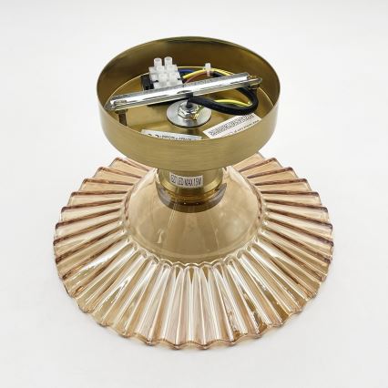 Pintakiinnitteinen kattovalaisin TRISH 1xE27/15W/230V kultainen/savunbeige