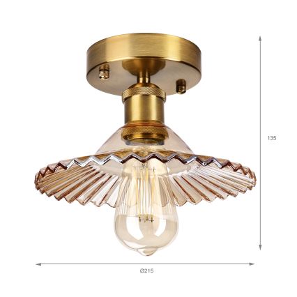 Pintakiinnitteinen kattovalaisin TRISH 1xE27/15W/230V kultainen/savunbeige