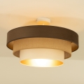 Pintakiinnitteinen kattovalaisin WENTA 1xE27/60W/230V halkaisija 50 cm ruskea/juutti/beige