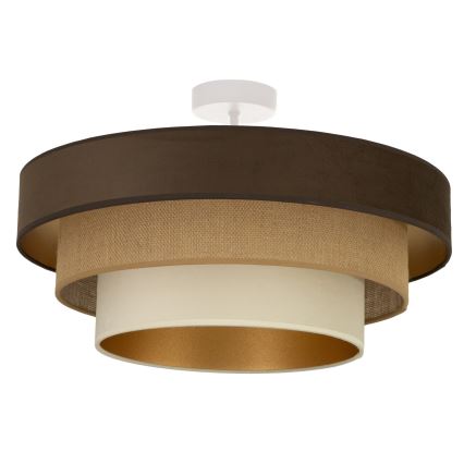Pintakiinnitteinen kattovalaisin WENTA 1xE27/60W/230V halkaisija 50 cm ruskea/juutti/beige