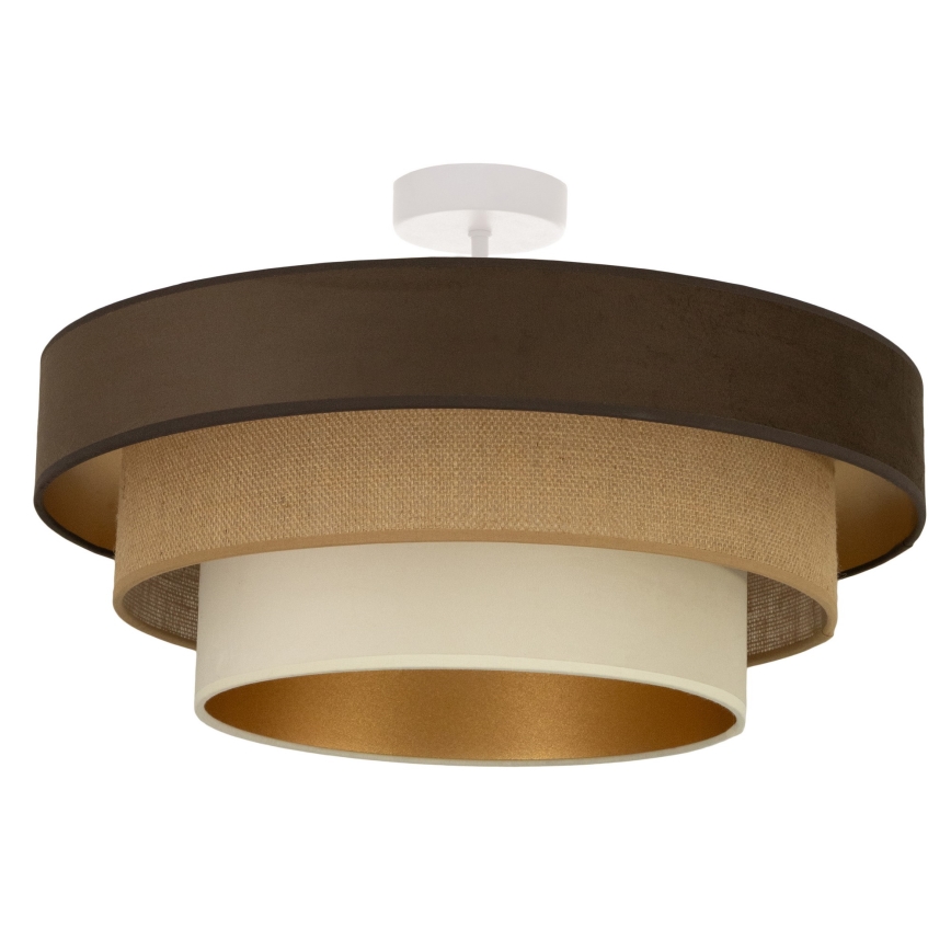 Pintakiinnitteinen kattovalaisin WENTA 1xE27/60W/230V halkaisija 50 cm ruskea/juutti/beige