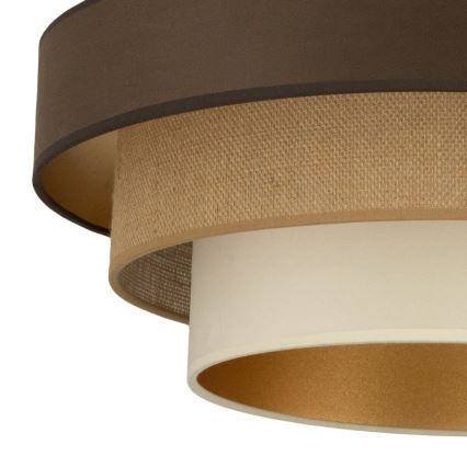 Pintakiinnitteinen kattovalaisin WENTA 1xE27/60W/230V halkaisija 50 cm ruskea/juutti/beige