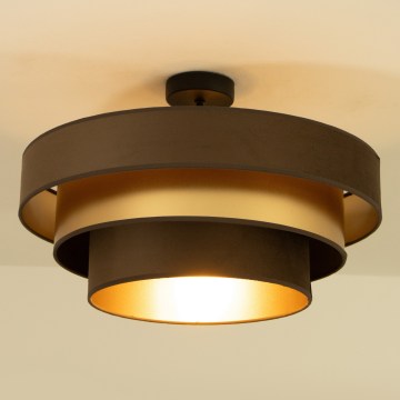Pintakiinnitteinen kattovalaisin WENTA 1xE27/60W/230V, halkaisija 50 cm, ruskea/kultainen