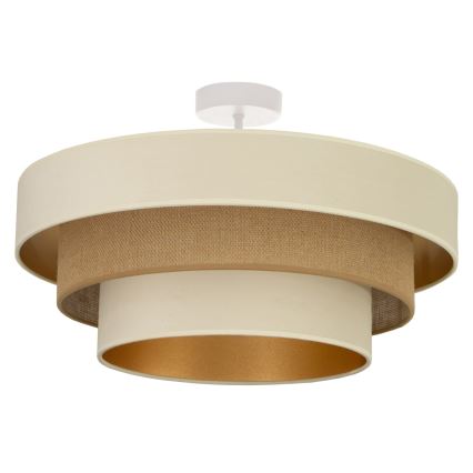 Pintakiinnitteinen kattovalaisin WENTA 1xE27/60W/230V Ø 50 cm beige/juutti