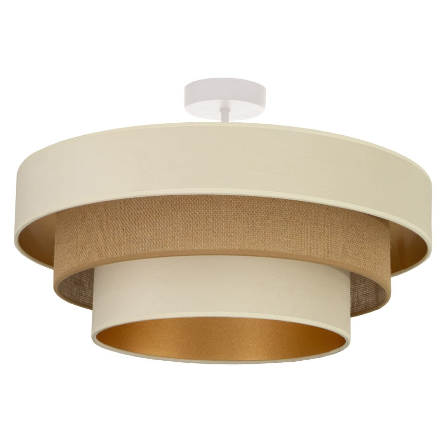 Pintakiinnitteinen kattovalaisin WENTA 1xE27/60W/230V Ø 50 cm beige/juutti