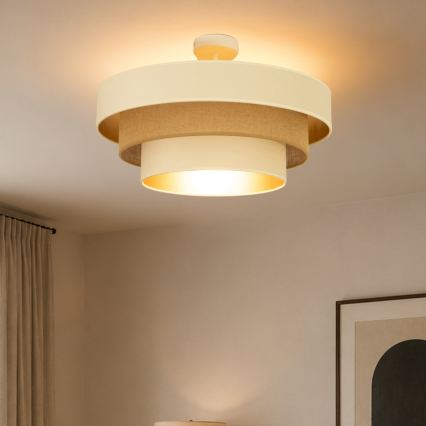 Pintakiinnitteinen kattovalaisin WENTA 1xE27/60W/230V, Ø 50 cm, beige/kultainen