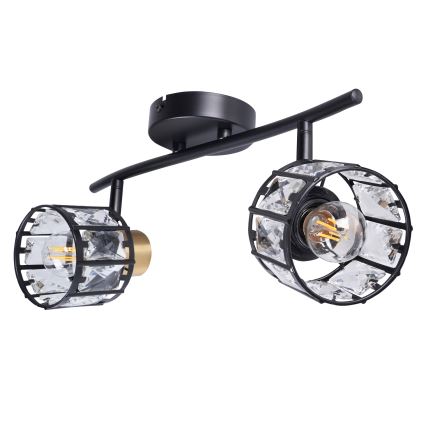 Pintakiinnitteinen kattovalaisin ZAHARA 2xE27/10W/230V musta