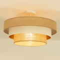 Pintakiinnitteinen WENTA-kattovalaisin, 1x E27 (maks. 60 W), 230 V, Ø 50 cm, juuttivarjostin, beige