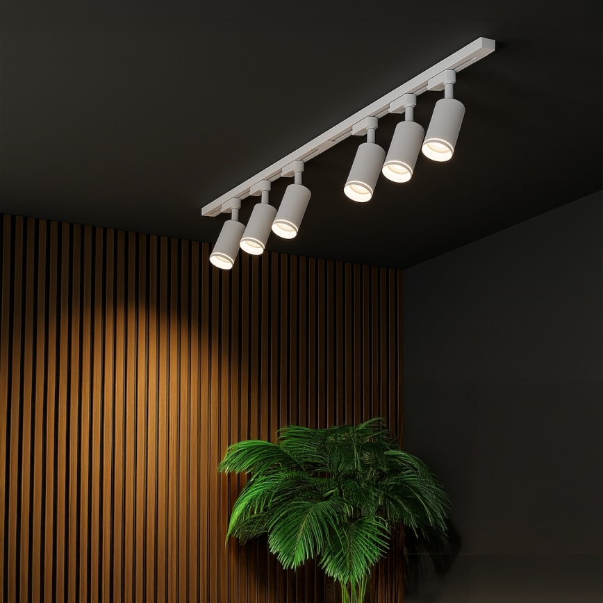 PIPE-kiskojärjestelmän kohdevalaisin 6xGU10/10W/230V, valkoinen