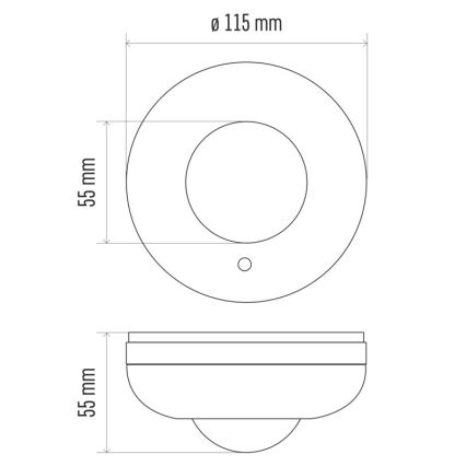 PIR-liiketunnistin B 360° 1200W/230V valkoinen