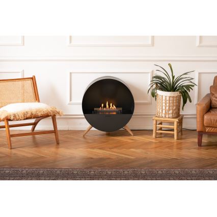 Planika - BIO-takka kaukosäätimellä 72,6x65 cm 2,5kW/230V musta