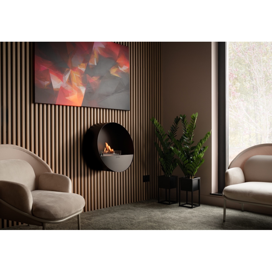 Planika - BIO-takka kaukosäätimellä 72,6x65 cm 2,5kW/230V musta