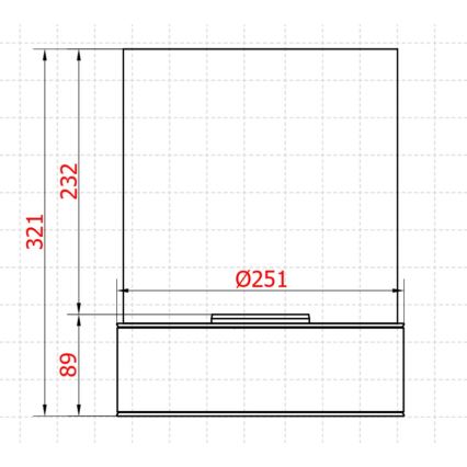 Planika - bioetanolitakka 32,1x25,1 cm 2,5kW musta