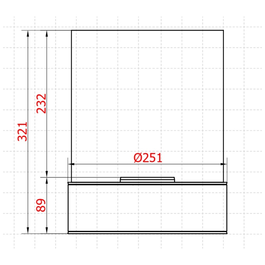 Planika - bioetanolitakka 32,1x25,1 cm 2,5kW musta