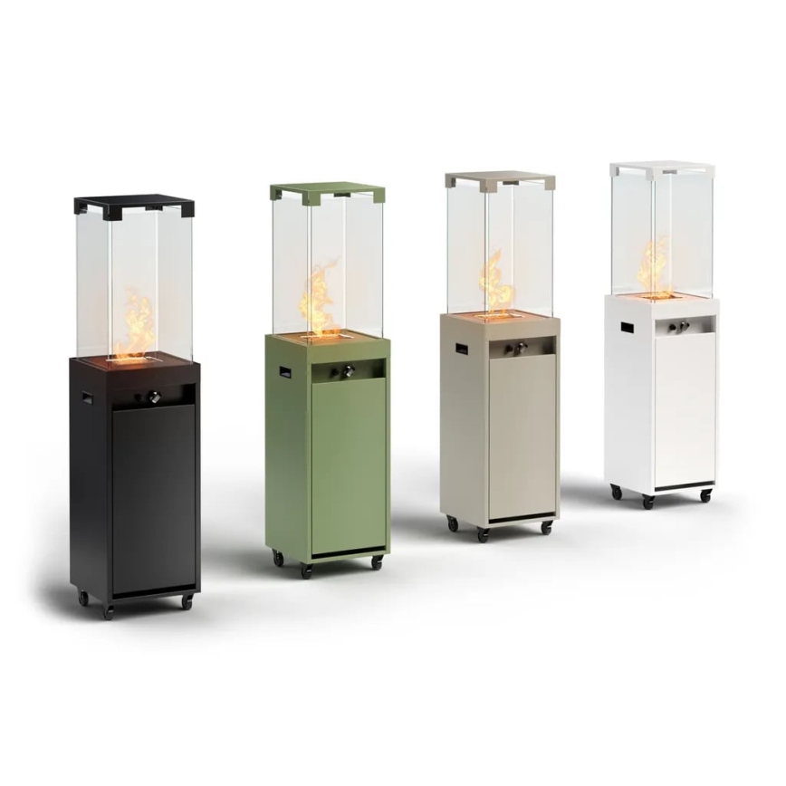 Planika - Ulkoinen kaasutakka 142x36 cm 8kW 1xAAA valkoinen + suojapeite