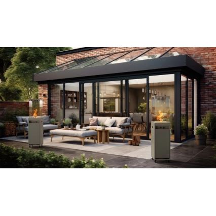 Planika - Ulkotila kaasu takka 142x36 cm 8kW 1xAAA harmaa + suojus