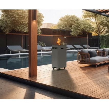 Planika - Ulkotila kaasu takka 142x36 cm 8kW 1xAAA harmaa + suojus