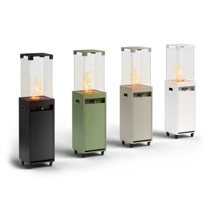 Planika - Ulkotila kaasu takka 142x36 cm 8kW 1xAAA harmaa + suojus