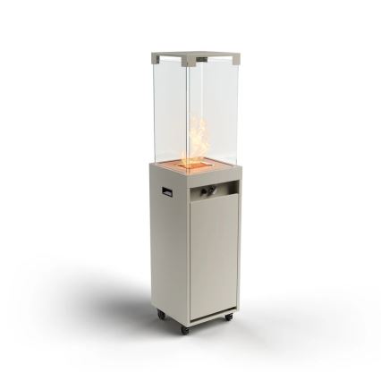 Planika - Ulkotila kaasu takka 142x36 cm 8kW 1xAAA harmaa + suojus