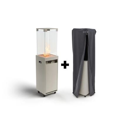 Planika - Ulkotila kaasu takka 142x36 cm 8kW 1xAAA harmaa + suojus