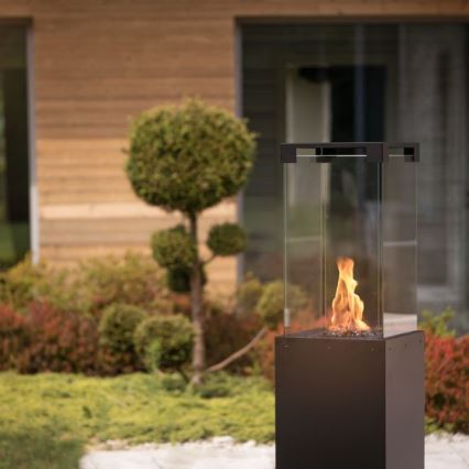 Planika - Ulkotila kaasu takka 142x36 cm 8kW 1xAAA musta + suojus