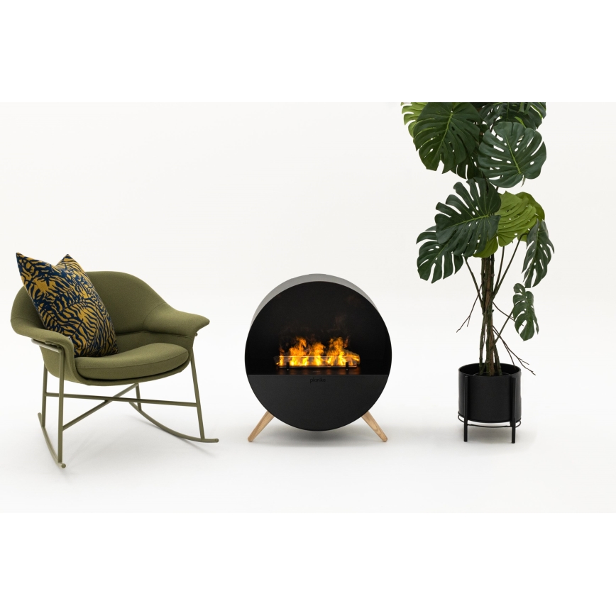 Planika - Höyrytakka kaukosäätimellä 72,9x65,3 cm 125W/230V musta