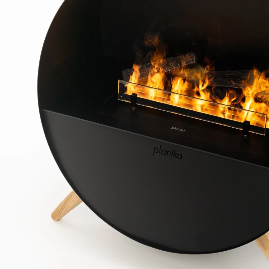 Planika - Höyrytakka kaukosäätimellä 72,9x65,3 cm 125W/230V musta