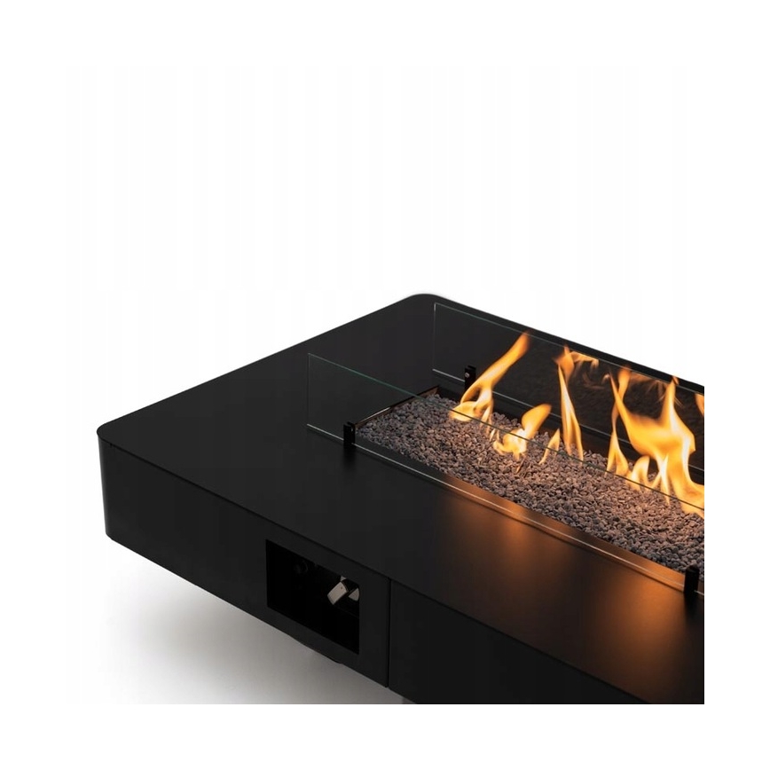 Planika - Ulkokäyttöön tarkoitettu kaasukamiina 46x106 cm 10 kW musta + suojapeite