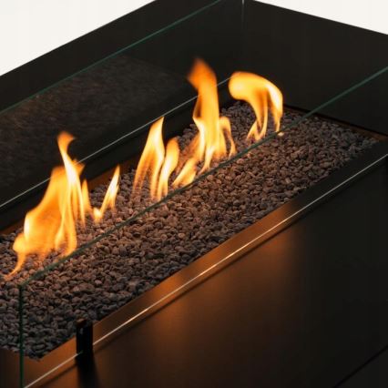 Planika - Ulkokäyttöön tarkoitettu kaasukamiina 46x106 cm 10 kW musta + suojapeite