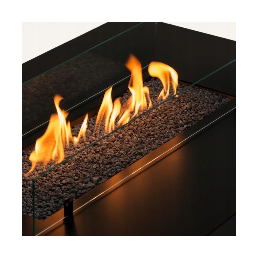 Planika - Ulkokäyttöön tarkoitettu kaasukamiina 46x106 cm 10 kW musta + suojapeite